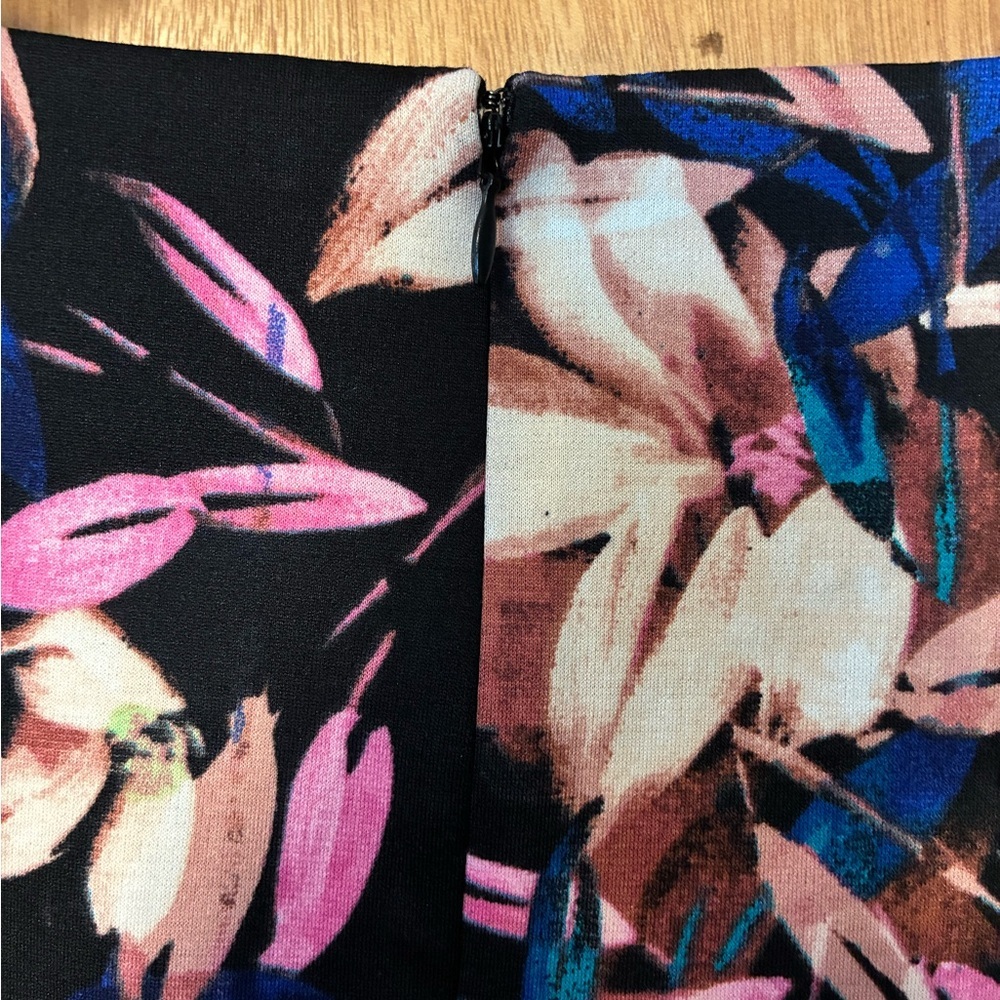 London Times Abstract Floral Printed A-Line Dress Size 16 Spring - Picture 6 of 9
